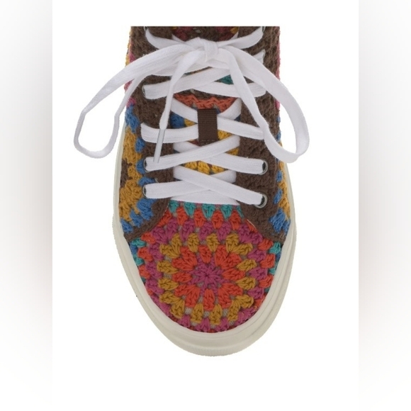Lucky Brand Curla Spring Multi Ashbury Crochet High-Top Platform Sneaker Size 10 - Picture 5 of 7